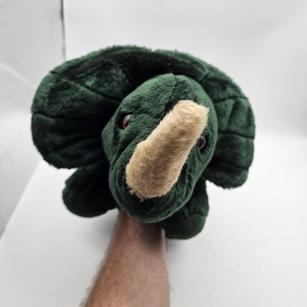 Lucy's‎ Toys Triceratops Hand Puppet Plush Stuffed Animal Toy Large Green Cute
